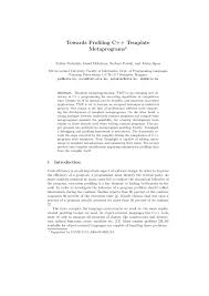 S ne reamintim 1 1. Pdf Towards Profiling C Template Metaprograms