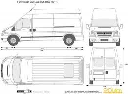 The Blueprints Com Vector Drawing Ford Transit Van Lwb High Roof Ford Transit Ford Transit Camper Transit Camper