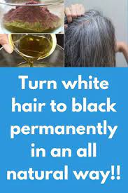 Turn White Hair To Black Permanently In An All Natural Way Homemade Natural Hair Color Will Tu Hair Color For Black Hair Dyed Natural Hair Natural Hair Color
