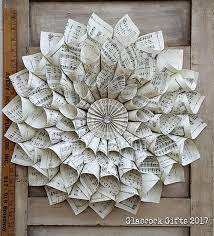 Maybe you would like to learn more about one of these? 18 Sheet Music Medallion Wreath On Ivory Parchment Paper Old Book Crafts Hymnal Crafts Sheet Music Crafts