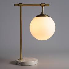Frosted Glass And Marble Globe Table Lamp Desk Lamp Desk Lamp Design Table Lamp