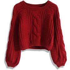 Teach 'em to treat you right in this cropped sweater that has a ribbed knit construction, relaxed fit and a round neckline. Chicwish Cable Knit Crop Sweater In Wine Cropped Cable Knit Sweater Red Cable Knit Sweater Cropped Sweater