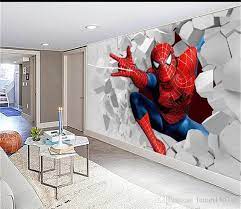 Spiderman Cartoon Theme Large Murals Boy The Wallpaper Of Bedroom The Head Of A Bed Children Room Ktv Bars Superman Wallpaper From Fumei150716 21 36 Dhgate Kids Room Murals Spiderman Room Wallpaper
