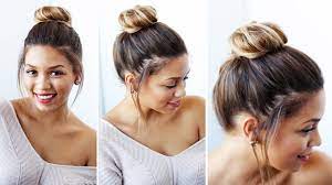 Gather the hair from each side into a high, tight ponytail. Quick Easy Bun Luxy Hair Youtube