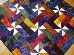 Jewel Tone Patchwork Wall Hanging Lap Quilt Hand Dyed Lap Quilt Quilts Small Quilts