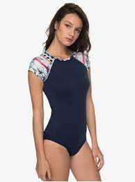 Bleu rod beattie inside the lines kore tie front cap sleeve crop top with removable cups $78.95. Pop Surf Short Sleeve One Piece Swimsuit Erjwr03225 Roxy