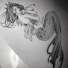 Black And White Mermaid Tattoo Sleeve Pin By Toth Boglarka On Tattoo Art Mermaid Tattoos Fairy Tattoo Designs Mermaid Tattoo