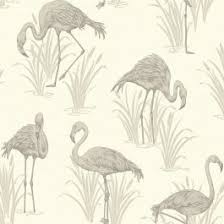 Arthouse Birds Of Paradise Vinyl Wallpaper This Vintage Lagoon Flamingo Wallpaper By Arthouse Comes In Stylish Neutral Tones And Is Ideal For Feature Flamingo Wallpaper Neutral Wallpaper Bird Wallpaper
