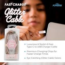 LIQUIPEL USB Type C Cable 6ft, USB A 2.0 to USB-C Fast Charger Extra Long  Durable, Glitter Cables (Rose Gold) : Amazon.ca: Electronics