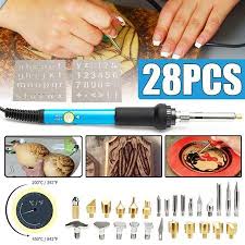 Wood Burning Pen Soldering Tips Set 220v 60w Pyrography Leather Craft Hobby Art Tool Walmart Com Wood Burning Pen Leather Craft Arts Crafts Sewing