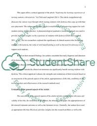 That information could have nicely transitioned into a purpose statement for this study. Research Critique Question Child J And Langford E 2011 Exploring Essay