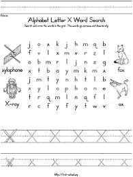 letter x word search for preschool kindergarten and early elementary