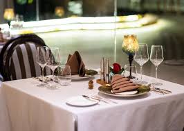 Table decorations are placed above and in center of buffet arrangement. Restaurant Table Setting Nfci Hospitality