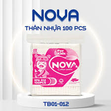 Tăm bông NOVA Túi zipper baby thân nhựa 100 pcs