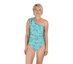 Carole Hochman Tie Asymmetrical One Piece Swimsuit Qvc Com One Piece One Piece Swimsuit Carole Hochman