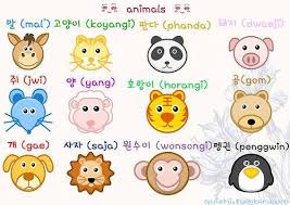 Animals In Hangul Korean Lessons Learn Korean Korean Language