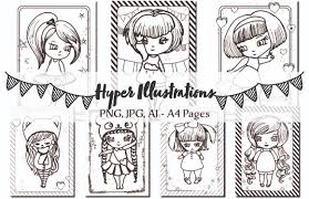 Download Cute Coloring Book Pages For Kids Kdp Graphic By Hyperillustration Creative Fabrica