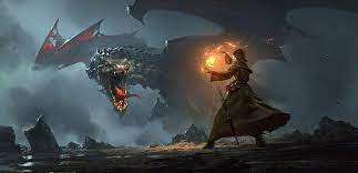 Greg Rutkowski Dragon Cave Fantasy Dragon Digital Painting