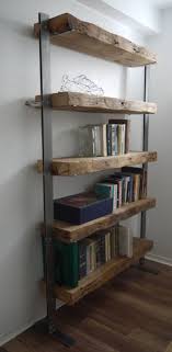 Reclaimed Wood Bookcase Wood And Metal Sheives Industrial Etsy Reclaimed Wood Bookcase Wood And Metal Shelves Reclaimed Wood Beams