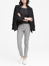Black And White Houndstooth Pants Banana Republic Womens Sloan Skinny Fit Houndstooth Ankle Pant Black White Houndstooth Pants Houndstooth Pants Outfit Business Casual Outfits