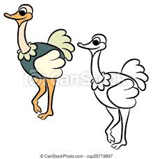 Fotos de avestruz para imprimir. Cute Cartoon Ostrich Coloring Book Vector Illustration Canstock