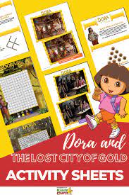 Dora and the lost city of gold dir. Dora And The Lost City Of Gold Activity Sheets Kiddy Charts