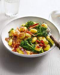 Gnocchi With Pancetta And Purple Sprouting Broccoli Delicious Magazine Recipe In 2020 Italian Recipes Pancetta Recipes