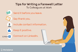 Messages to a coworker when you're leaving the company here are some example statements you can use when you are leaving your company: Farewell Letter Saying Goodbye To Colleagues