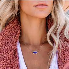 Kendra Scott Jewelry Nwt Elisa Pendant Necklace In Cobalt Cats Eye Poshmark