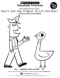 Don T Let The Pigeon Drive The Bus Printable Coloring Sheet Art Mo Willems Pigeon Books Childrens Books Activities