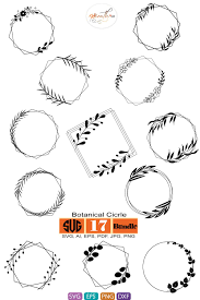 Circle Frame Bundle Svg Clipart Designs Free File Jpg Dxf Pdf Png Ai Free Download Circle Frames Etsy Monogram Wreath