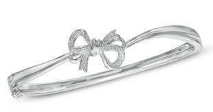 Vera Wang Love Collection 1 8 Ct T W Diamond Bow Bangle In Sterling Silver Fashion Jewelry Sets Fashion Jewelry Jewelry