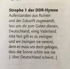 Unter volksbildung war in der ddr die gesamtheit aller staatlichen einrichtungen und maßnahmen, die der allgemeinen und speziellen bildung der. Wieso Durfte Die Ddr Hymne Seit 1970 Nicht Mehr Gesungen Werden Schule Politik Deutschland