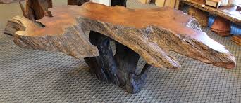 This redwood burl coffee table comes closest to what green ranch furniture is trying to say in wood. 60 X 45 Burl Slab Coffee Table Forest Gems Gallery