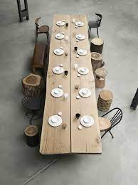 well not exactly raw but almost i like wood tables that look natural or use reclaimed material s vintage dining table dining table design wood dining table
