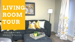 Festive decor ideas that maximize space. Decorating Small Spaces Living Room Tour Apartment Youtube