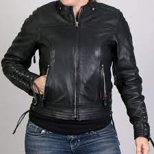 Hot Leathers Lace Up Sleeves Leather Jacket Leather Jacket Leather And Lace Leather