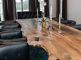 This walnut round coffee table features a modern, live edge design with clear resin. Trending Now Live Edge Furniture Hgtv S Decorating Design Blog Hgtv