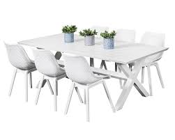 Portable camping table outdoor golden aluminium fordable picnic office desk. Aluminium Outdoor Dining Sets Bronte White 6 Seater Samui Table Segals Outdoor Furniture Perth