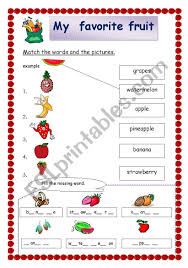 <fruit agrees with the verb> 4 bananas are my favourite fruit. My Favorite Fruit Esl Worksheet By Saifonduan