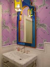 See more ideas about zebra bathroom, zebra, zebra print. The Zhush Five Perfect Powder Rooms Zebra Wallpaper Bathroom Wallpaper Beautiful Bathrooms
