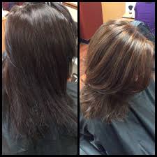 Before After Full Head Of Highlights And A Toner To Acheive This Deep Caramel Look Great For Girls Look How To Lighten Hair Great Hair Modern Bob Haircut