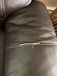 Accidental drops of cigarette ash on your leather couch can leave cut the piece of leather to size and remember to cut it slightly bigger compared to the hole. Repairing A Ripped Seam In Leather Couch Hometalk