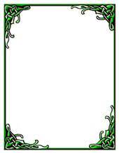 Celtic Knot Border Green Stationery Print Ready Pdf File Green Stationery Celtic Celtic Border