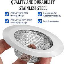 Sink drains and basket strainers can help protect your pipes and prevent you from sending unnecessary debris cascading down into the pipes, causing clogs and potentially creating immense plumbing problems. Sink Strainer Stainless Steel Kitchen Sink Strainers Suitable For 3 Inch 3 1 2 Inch Stainless Steel Sink Strainer Home Kitchen Bathroom Amazon De Home Kitchen