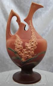Roseville Pottery Foxglove Ewer 5 10 Pink Ca 1942 Roseville Pottery Vintage Pottery Pottery