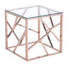 Prop the danya b square rose gold end table with black glasstop in contemporary living rooms as an accent piece you and your guests will surely love. Angles Side Table Rose Gold Event Theory