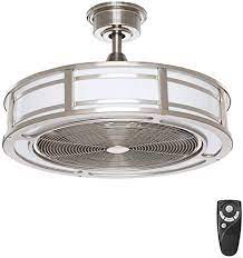 This takes the cake as the easiest light change… ever. Amazon Com Home Decorators Collection Brette Ii 23 In Led Indoor Outdoor Brushed Nickel Ceiling Fan With Light And Remote Control Kitchen Dining