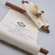 Wedding Invitations Decorated With Natural Materials Scroll Wedding Invitations Wedding Invitations Wedding Invitations Diy