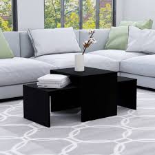 Some coffee table sets even include an ottoman instead of a coffee table. Yard Garden Outdoor Living Vidaxl Coffee Table Black Chipboard Tea End Side Sofa Couch Table Furniture Patio Garden Furniture
